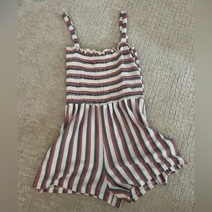 red, white & blue striped romper